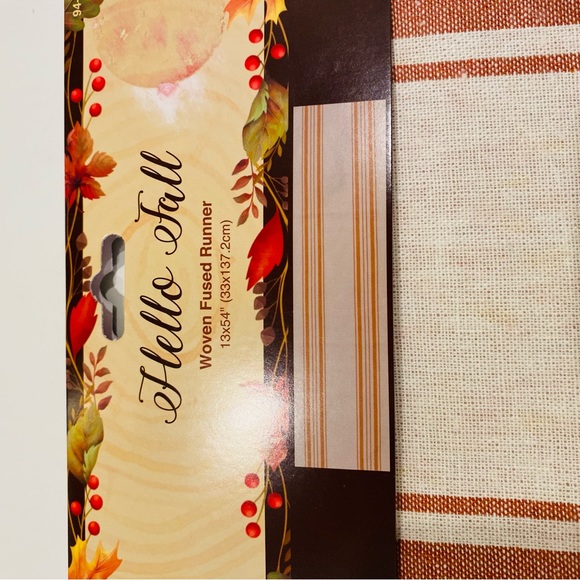 Fall Table Runner Reversible Woven Fused 13”x54 - Picture 3 of 9